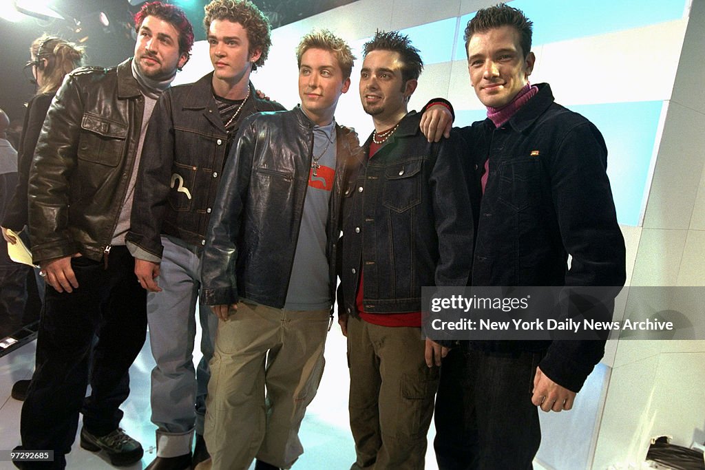 Nsync Football The rock group 'N Sync is on hand for a