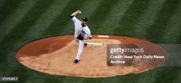 Joba Chamberlain delivers home in the first inning of his first game as a starter., New York Yankees against Toronto Blue Jays.