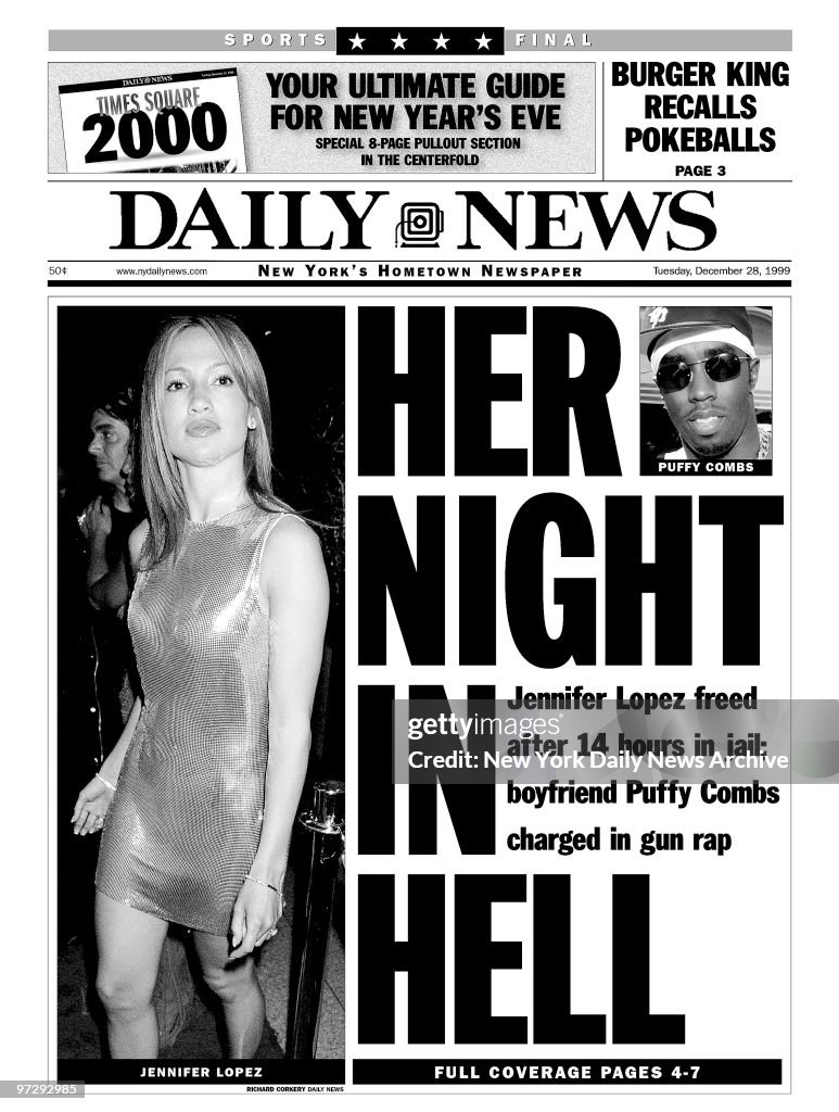 Daily News front page dated Dec. 28, 1999, Headline: HER NIG