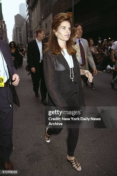 Maria Shriver arrives for the premiere of "Batman & Robin" at the All Star Cafe.