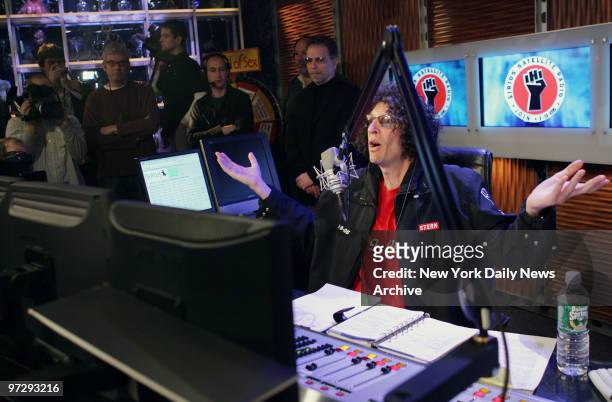 Shock jock Howard Stern launches his new radio show on Sirius Satellite Radio at their Sixth Ave. Studio.