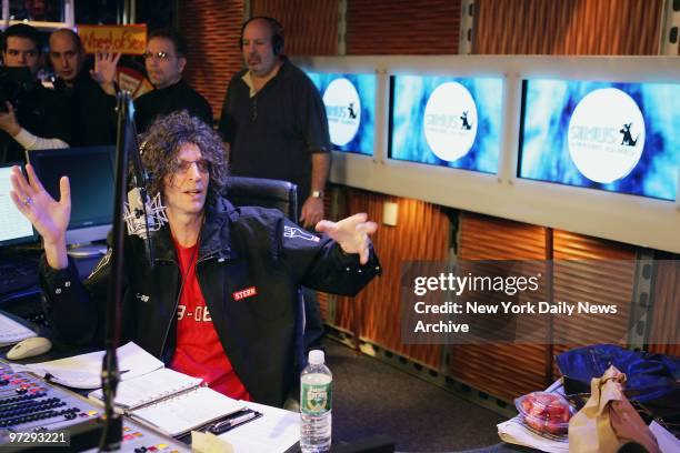 Shock jock Howard Stern launches his new radio show on Sirius Satellite Radio at their Sixth Ave. Studio.