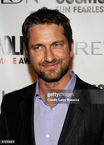 Actor Gerard Butler attends Cosmopolitan Magazine's Fun Fearless Males of 2010 at The Mandarin Oriental Hotel on March 1, 2010 in New York City.