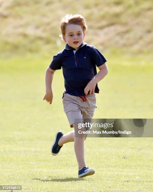 Prince George of Cambridge attends the Maserati Royal Charity Polo Trophy at the Beaufort Polo Club on June 10, 2018 in Gloucester, England.