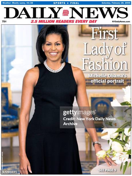 Daily News front page February 28 Headline: First Lady of Fashion, Michelle Obama's official portrait