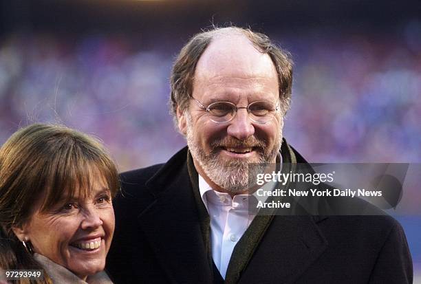 New Jersey Sen. Jon Corzine and wife, Joanne, are on hand for the National Football Conference Division Playoff game between the New York Giants and...