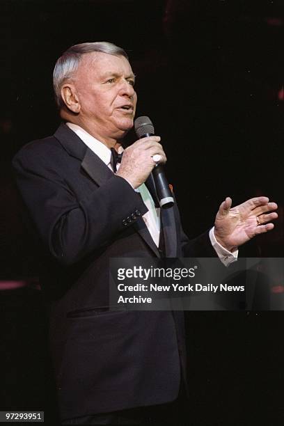 Frank Sinatra performing at Radio City Music Hall.