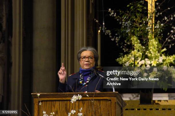 Marian Wright Edelman speaks during the Congress of Racial Equality's 22nd Annual Martin Luther King Ambassadorial Reception and Awards Dinner at the...