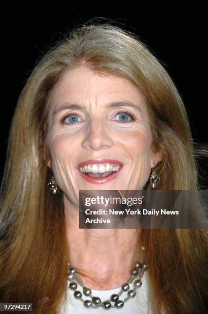 Caroline Kennedy Schlossberg arrives alone at the Second Annual Quill Awards Gala held in the Museum Of Natural History