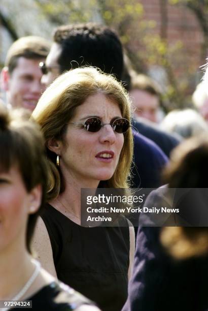 Caroline Kennedy Schlossberg is in attendance for the wedding of relative Amanda Kennedy Smith and Carter Hood, which took place at the Queen of the...