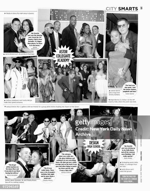Daily News page 35 dated June 11 Headline: PROM NYC 2009, It's the party of the year and here's how these New Yorkers made memories, Astor Collegiate...