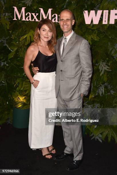 Sasha Alexander and Edoardo Ponti attend Max Mara WIF Face Of The Future at Chateau Marmont on June 12, 2018 in Los Angeles, California.