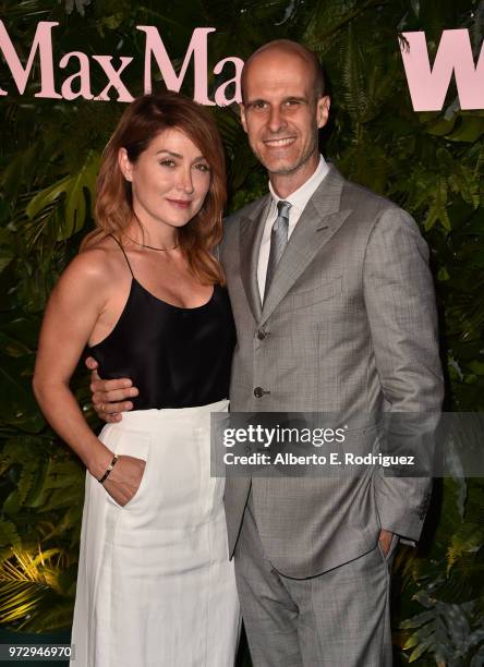 Sasha Alexander and Edoardo Ponti attend Max Mara WIF Face Of The Future at Chateau Marmont on June 12, 2018 in Los Angeles, California.