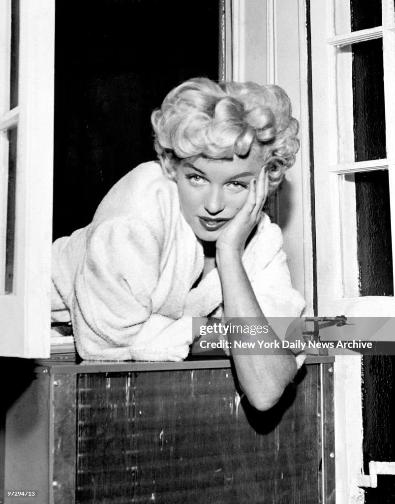 Marilyn Monroe on set of "The Seven Year Itch" at East 61st