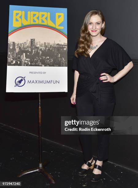 Maureen Price poses for portrait at the MaximumFun.org Comedy Podcast photo call at Dynasty Typewriter at the Hayworth on June 12, 2018 in Los...