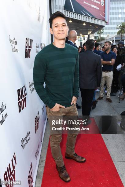 Harry Shum Jr. Attends "Billy Boy" Los Angeles Premiere - Red Carpet at Laemmle Music Hall on June 12, 2018 in Beverly Hills, California.