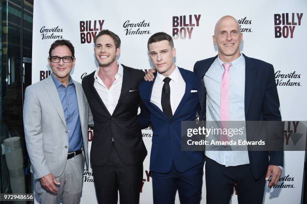 Casting director Robert J. Ulrich, actors Blake Jenner and Grant Harvey and director Bradley Buecker arrive at the Los Angeles premiere of "Billy...