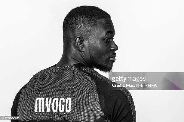 Yvon Mvogo of Switzerland poses for a portrait during the official FIFA World Cup 2018 portrait session at the Lada Resort on June 12, 2018 in...