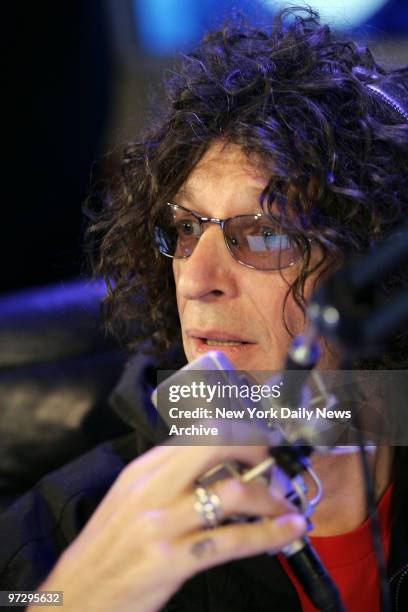 Shock jock Howard Stern launches his new radio show on Sirius Satellite Radio at their Sixth Ave. Studio.