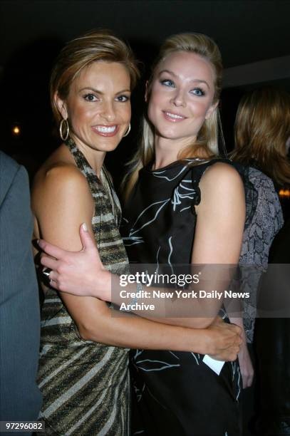 Mariska Hargitay and Elisabeth Rohm get together at One Little West 12th restaurant during a premiere week party for cast members of the three NBC...