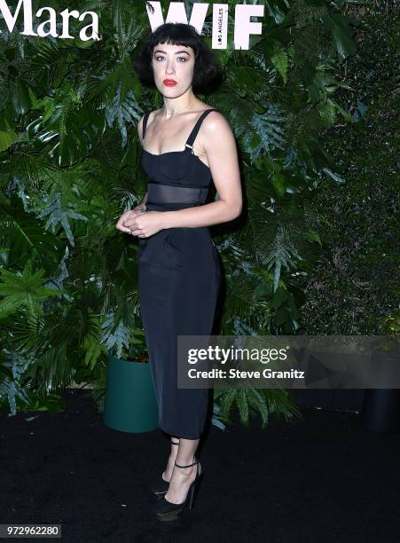 Mia Moretti arrives at the Max Mara WIF Face Of The Future at Chateau Marmont on June 12, 2018 in Los Angeles, California.