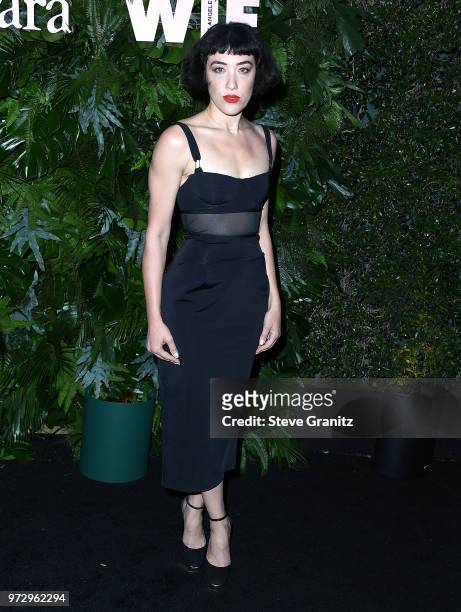 Mia Moretti arrives at the Max Mara WIF Face Of The Future at Chateau Marmont on June 12, 2018 in Los Angeles, California.