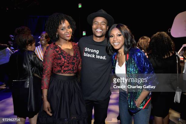Antoinette Robertson, Marque Richardson and Gabrielle Dennis attend Strong Black Lead party during Netflix FYSEE at Raleigh Studios on June 12, 2018...