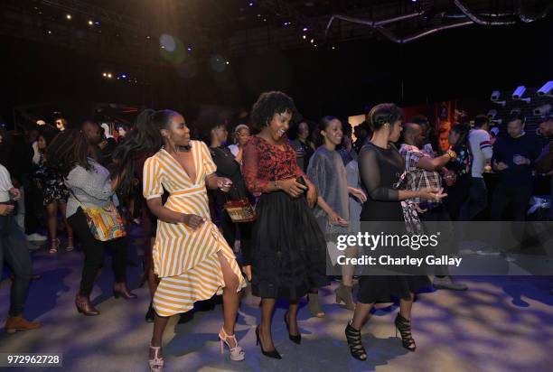 Nia Jervier, Antoinette Robertson and Courtney Sauls attend Strong Black Lead party during Netflix FYSEE at Raleigh Studios on June 12, 2018 in Los...