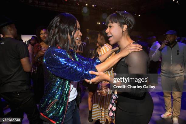 Gabrielle Dennis and Courtney Sauls attend Strong Black Lead party during Netflix FYSEE at Raleigh Studios on June 12, 2018 in Los Angeles,...