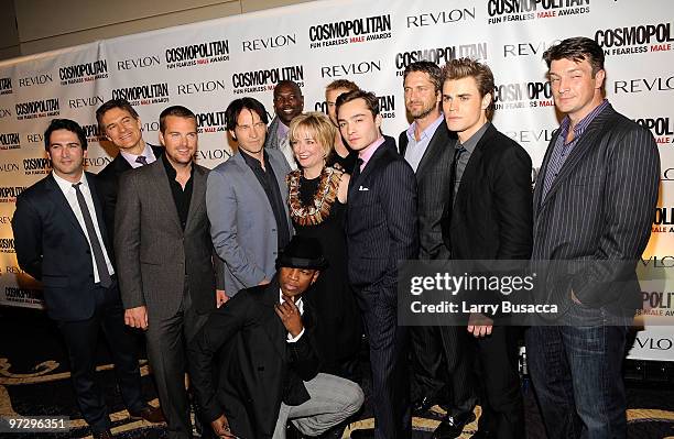 Josh Schwartz, Dr. Mehmet Oz, Chris O'Donnell, Stephen Moyer, Terrell Owens, Ne-Yo, Cosmopolitan Editor-in-Chief Kate White, Kellan Lutz, Ed...