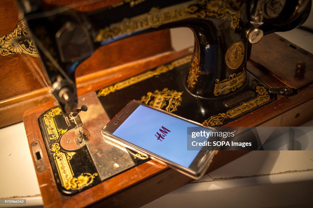 The H&M application seen display on a Android Sony