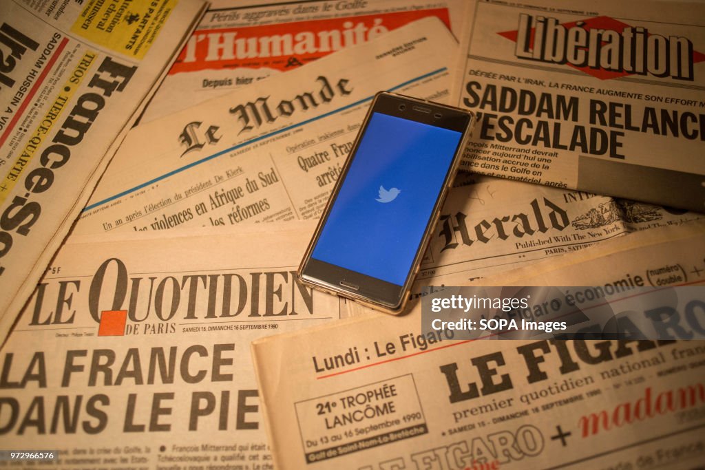 The Twitter application seen display on a Android Sony