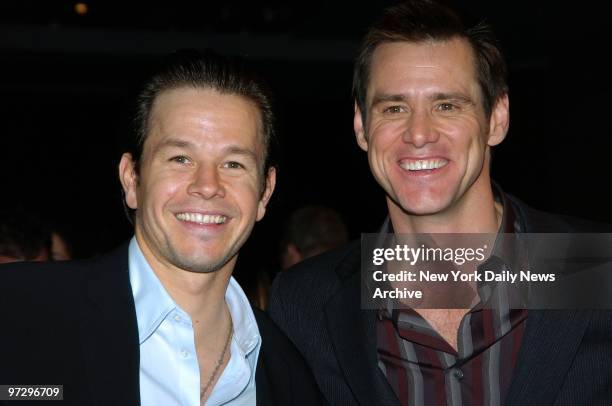 Mark Wahlberg and Jim Carrey get together at the 14th annual IFP Gotham Awards presentations at Pier 60, Chelsea Piers. Carrey accepted the Celebrate...