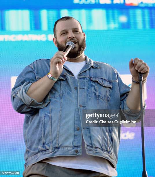 Actor Daniel Franzese performs at the LA Pride Music Festival on June 9, 2018 in West Hollywood, California.