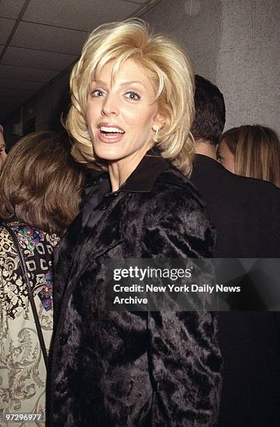 Marla Maples arrives backstage at radio station Z100's Jingle Ball at Madison Square Garden.