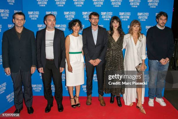 Guest, Sebastien Betbeder, Naidra Ayadi, Pierre Deladonchamps, Judith Chemla, Ana Girardot and Damien Bonnard attend the 7th Champs Elysees Film...
