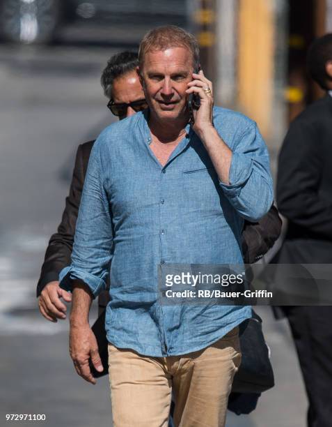 Kevin Costner is seen at "Jimmy Kimmel Live" on June 12, 2018 in Los Angeles, California.