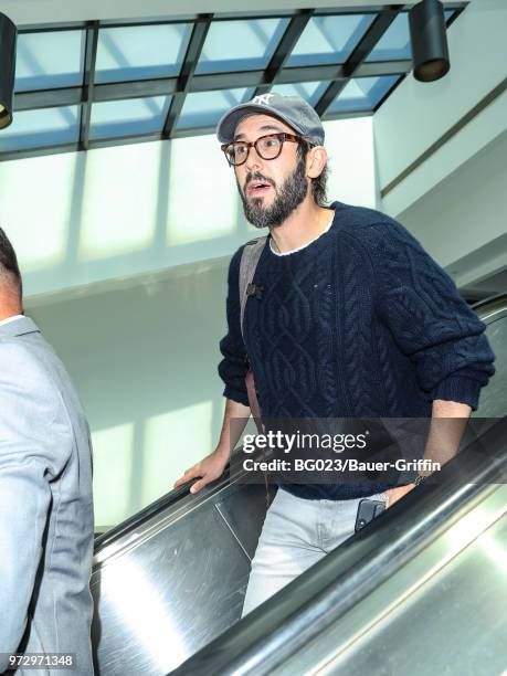 Josh Groban is seen at Los Angeles International Airport on June 12, 2018 in Los Angeles, California.