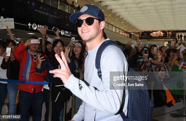 Niall Horan is seen upon arrival at Narita International Airport on June 13, 2018 in Narita, Japan.