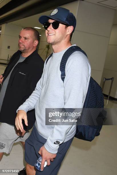 Niall Horan is seen upon arrival at Narita International Airport on June 13, 2018 in Narita, Japan.