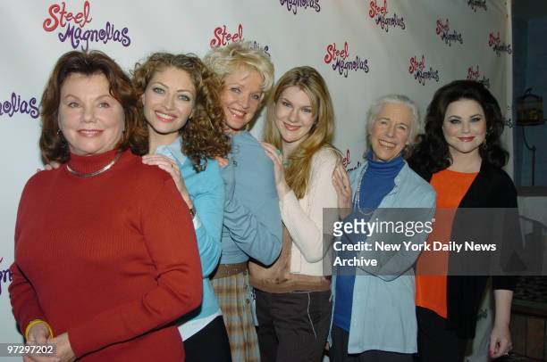 Marsha Mason, Rebecca Gayheart, Christine Ebersole, Lily Rabe, Frances Sternhagen and Delta Burke attend a luncheon for cast members of the Broadway...