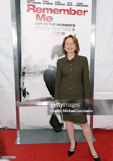 Actress Kate Burton attends the premiere of "Remember Me" at the Paris Theatre on March 1, 2010 in New York City.