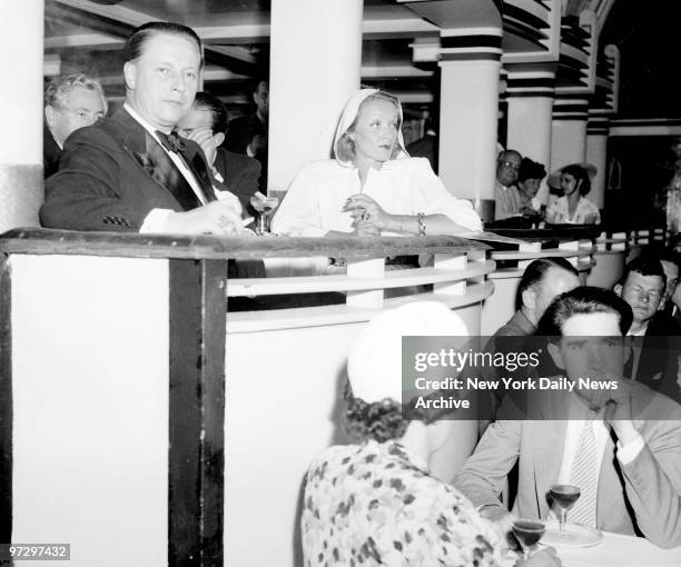 Marlene Dietrich at the Cotton Club with her husband Rudolph Sieber.