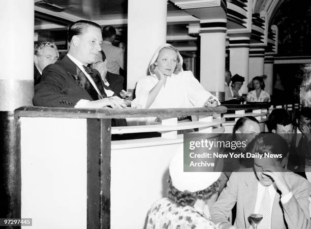 Marlene Dietrich at the Cotton Club with her husband Rudolph Sieber.
