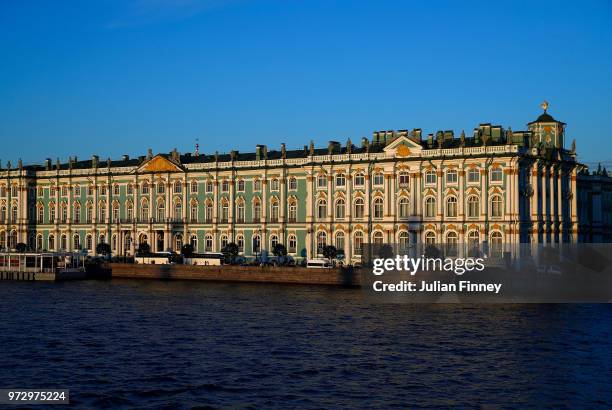 Views of the State Hermitage Museum and Winter Palace during previews ahead of the 2018 Fifa World Cup on June 12, 2018 in St Petersburg, Russia.