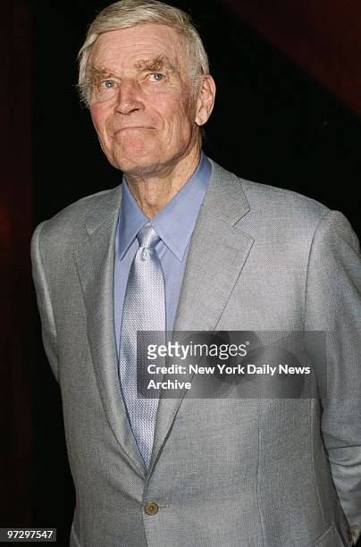 Charlton Heston is on hand for a screening of the 2001 version of the movie "Planet of the Apes" at the Ziegfeld Theater. He starred in the original...