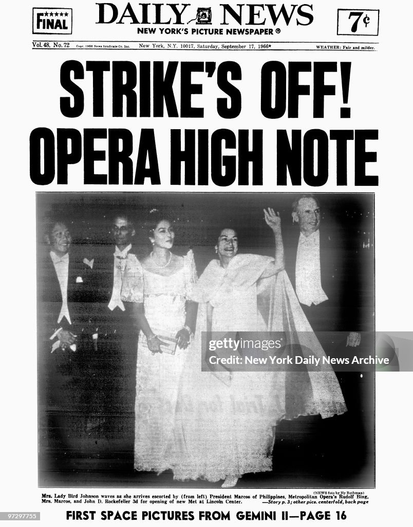 Daily News front page dated September 17, 1966, Headline: ST
