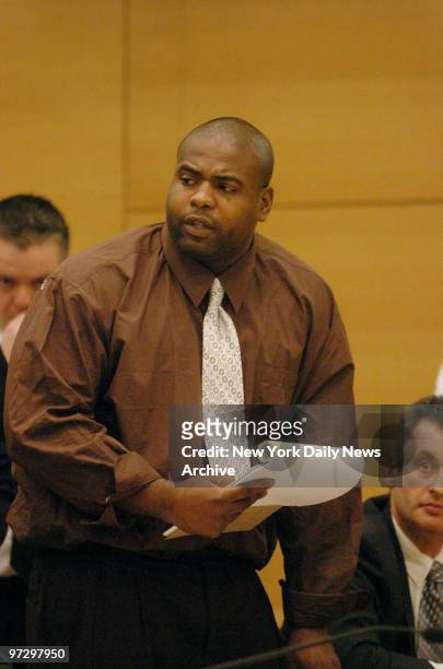 Marlon Legere , who was found guilty on Feb. 2 of the Sept. 2004 shooting deaths of NYPD detectives Robert Parker and Patrick Rafferty, appears at...