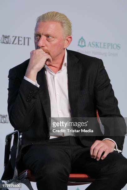 Boris Becker attends the ZEIT conference talk about the topic 'Health' at Hotel Atlantic Kempinski on June 12, 2018 in Hamburg, Germany.