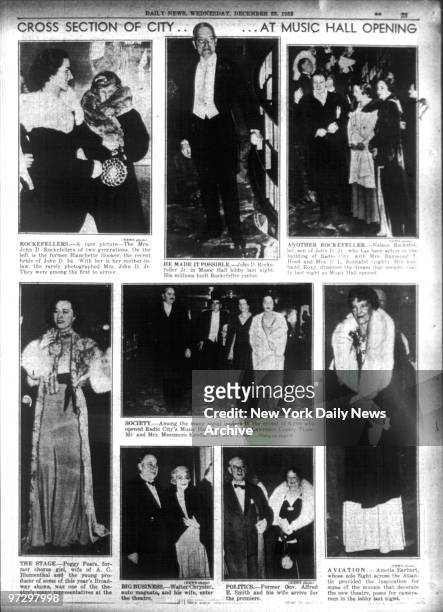 New York Daily News 2 star edition page 23 -"Cross section of City...At Music Hall Opening"The opening of Radio City Music Hall, with pictures of...